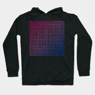 Pink Purple Blue Sketchy Grid Gradient - Bisexual Colors - Bi Flag Hoodie